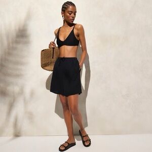 NWT J.Crew Airy gauze relaxed beach short in black - M